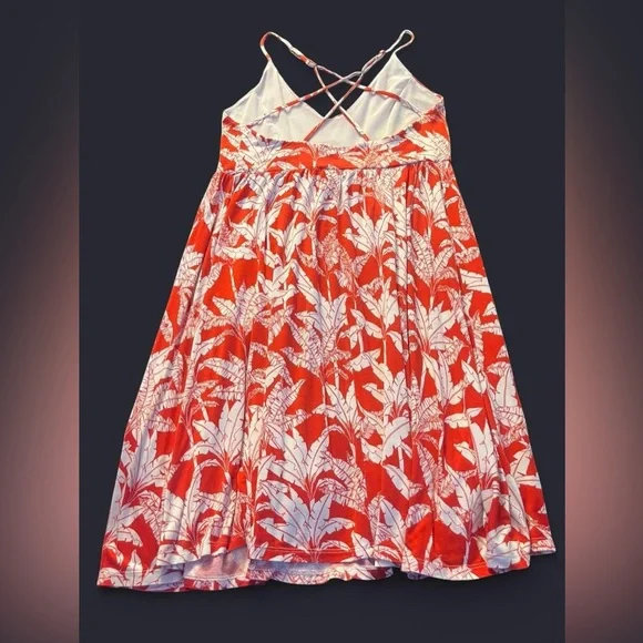 Body Glove XL Swimsuit Cover-Up Dress - Red Tropical Print - Excellent Condition - Picture 2 of 6